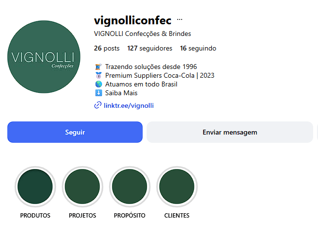 Feed do Instagram da Vignolli